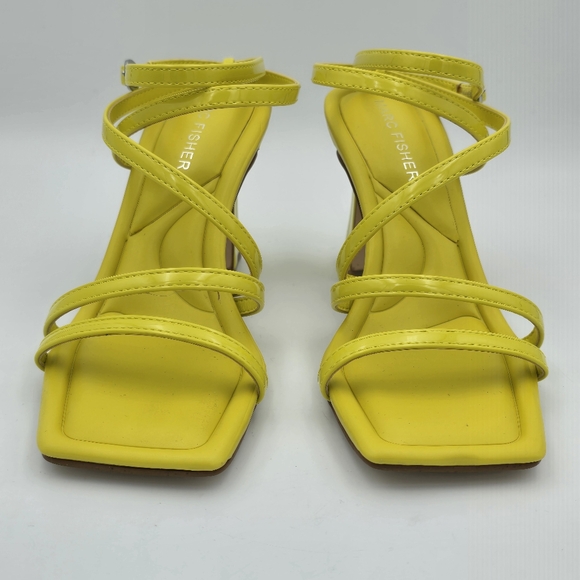 Marc Fisher Mahima Strappy Heeled Sandals, Greenish/Yellow, Women's 5M - Picture 4 of 15